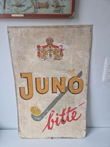 Grand panneau publicitaire en étain Juno tobacco