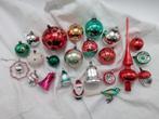 Kleurrijke set vintage glazen kerstballen, Diversen, Verzenden, Gebruikt