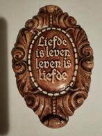 Een stenen kadertje met een spreuk of gezegde erop kleur bru, Verzamelen, Poëzieplaatjes, Ophalen