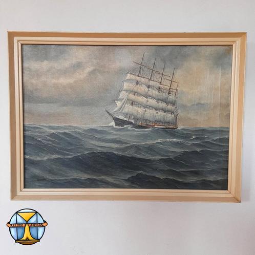 Schilderij 5 master op zee (københaven Deens oorlogs schip), Antiek en Kunst, Kunst | Schilderijen | Klassiek, Ophalen of Verzenden