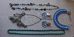 Bijouterie halssnoer halsketting halssieraad oorringen nieuw, Blauw, Nieuw, Ophalen of Verzenden, Steen of Mineraal