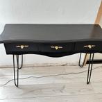 Table murale noire avec pieds en métal, Comme neuf, 100 à 150 cm, 25 à 50 cm, Landelijk antiek