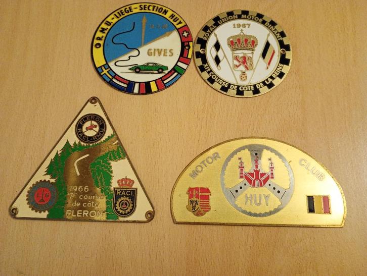 Lot de 4 plaques émaillées "Course de côte", Verzamelen, Automerken, Motoren en Formule 1, Gebruikt, Auto's, Ophalen