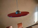 Vintage hanglamp , groen , oranje in glas, Huis en Inrichting, Lampen | Hanglampen, Glas, Gebruikt, Ophalen