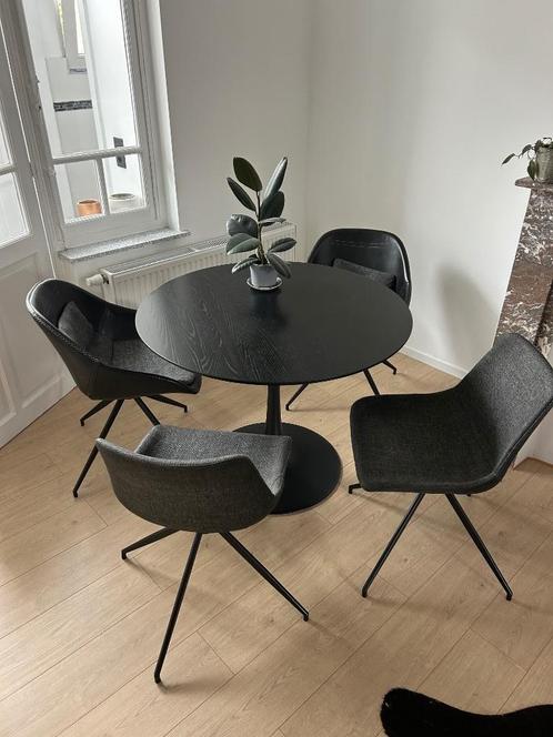 Table avec chaises, Maison & Meubles, Tables | Tables à manger, Utilisé, 50 à 100 cm, 50 à 100 cm, Quatre personnes, Rond, Enlèvement