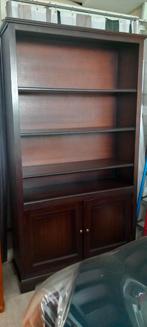 Boekenkast met 3 schappen en kastje onderaan. Mooi hout, Maison & Meubles, Armoires | Armoires à porte coulissante & Armoires à archives