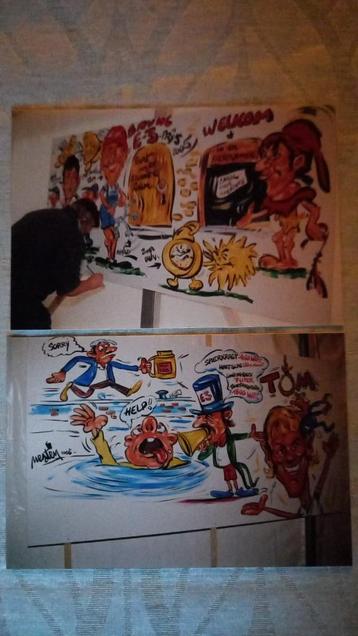 WIelrenners : 2 foto's  karikaturen van NESTEN. beschikbaar voor biedingen