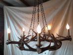 Grote vintage hertengewei luster jaren 70', Ophalen