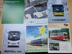 5 autobusfolders + 1 autobusbrochure, verschillende talen, Verzenden