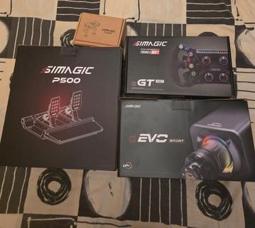 Kit complet Simagic Base + volant + pedalier, Informatique & Logiciels, Joysticks, Enlèvement, Comme neuf