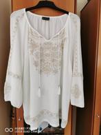 tuniek met borduursel XL, Verzenden, Beige, Zo goed als nieuw, Maat 46/48 (XL) of groter