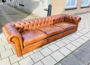 XL grote Chesterfield zetel sigaren bruin GRATIS GELEVERD 