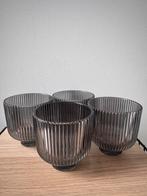 4 stijlvolle glazen bekers, Ophalen, Zo goed als nieuw, Waterglas
