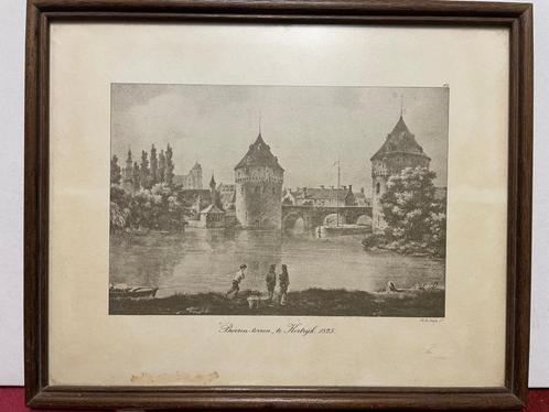 Litho Jan Baptiste de Jonghe: Broeltoren, Kortrijk, Antiek en Kunst, Curiosa en Brocante, Ophalen of Verzenden