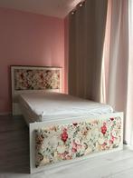1-persoons bed met bloemenprint🌸 + inclusief matras!, Ophalen, Eenpersoons, Met bloementjesprint, Zo goed als nieuw