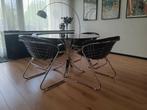 Italiaanse draadstoelen en T69 tafel, Italiaanse design, jaren '70, Utilisé, Enlèvement ou Envoi