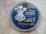 Tuvalu 5 dollars 1981 KM 12A Zilver, Timbres & Monnaies, Monnaies | Océanie, Enlèvement ou Envoi, Monnaie en vrac, Argent