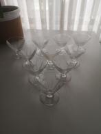 Zeshoekig coupe glazen op voet, Verzamelen, Glas en Drinkglazen, Ophalen of Verzenden