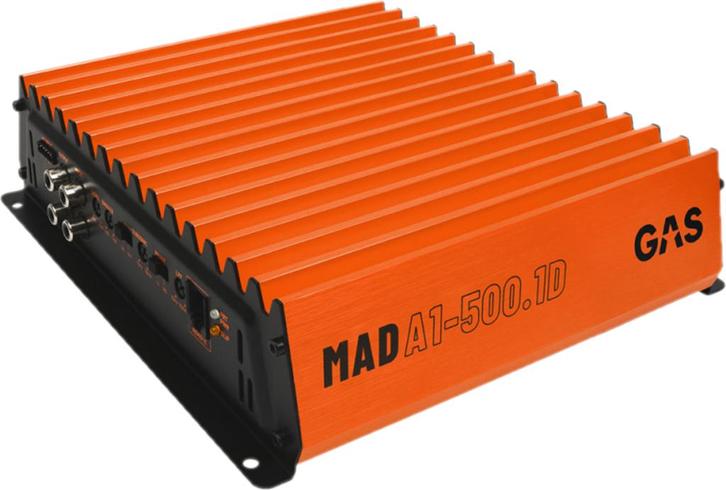 Gas Audio POWER MAD A1-500.1D monoblok versterker 500WRMS, Auto diversen, Autospeakers, Nieuw, Verzenden