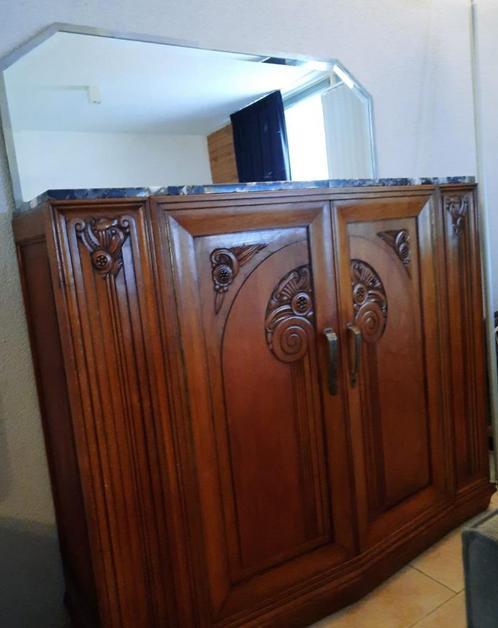 ARTDECO KAST MET NATUURSTENEN BLAD, Antiek en Kunst, Antiek | Meubels | Kasten, Ophalen
