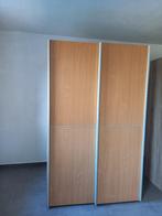 kleerkast met 2 schuifdeuren met houten look, Ophalen, Met deur(en), 100 tot 150 cm, 200 cm of meer