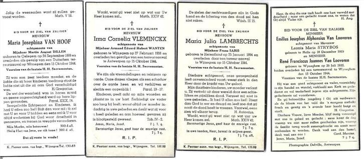 4 x RP terreuraanval V2 op 15/10/1944 te Wijnegem, Verzamelen, Bidprentjes en Rouwkaarten, Verzenden