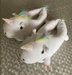 knuffel en pantoffels pluchen unicorn eenhoorn maat 38/41, Verzenden, Wit, Zo goed als nieuw, Pantoffels of Sloffen