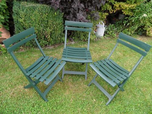 A vendre trois chaises de terrasse en plastique, Jardin & Terrasse, Chaises de jardin, Comme neuf, Plastique, Pliant, Enlèvement
