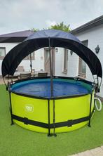 Frame Zwembad met zonneluifel, Ophalen, Rond, Zo goed als nieuw, Opzetzwembad