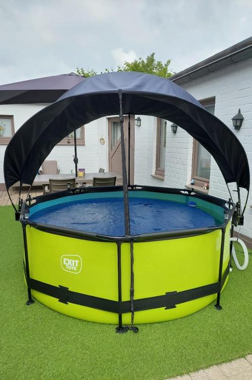 Frame Zwembad met zonneluifel , spotprijs, Tuin en Terras, Zwembaden, Zo goed als nieuw, Opzetzwembad, Minder dan 80 cm, 200 tot 400 cm