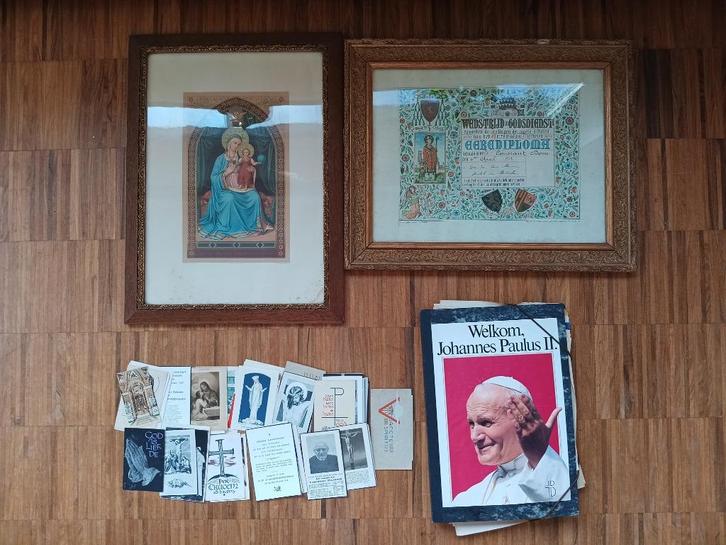 Verzameling religie: prenten, Paus Johannes II, bidprentjes, Verzamelen, Bidprentjes en Rouwkaarten, Bidprentje, Ophalen of Verzenden