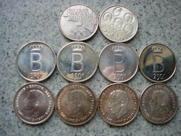 10 Belgische zilveren munten 255 g beschikbaar voor biedingen