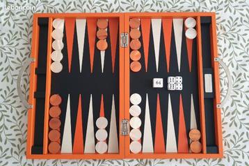 Rare Backgammon Renzo Romagnoli en cuir beschikbaar voor biedingen