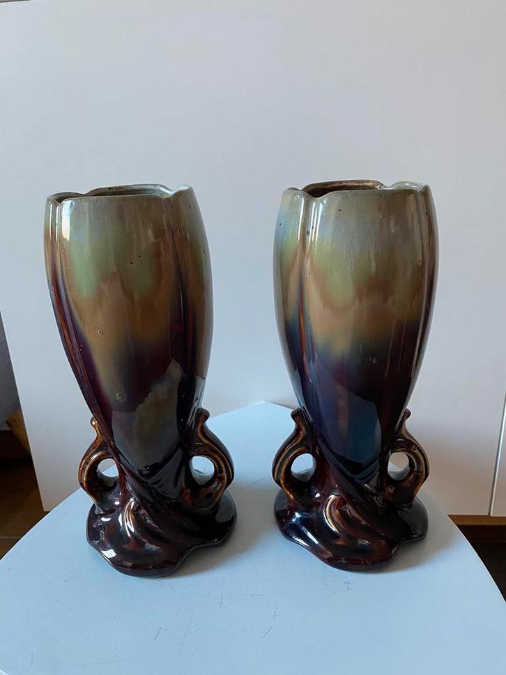 Paar art deco-vazen van Thulin, Antiek en Kunst, Antiek | Vazen, Ophalen of Verzenden