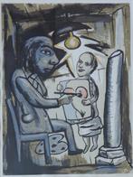 FRED BERVOETS / SCHILDER IN ATELIER / KLEURZEEFDRUK 87x69cm, Antiek en Kunst, Kunst | Litho's en Zeefdrukken, Ophalen
