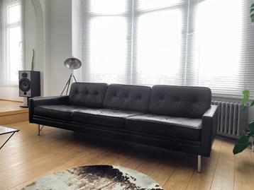 Vintage Lederen sofa 3 zits disponible aux enchères