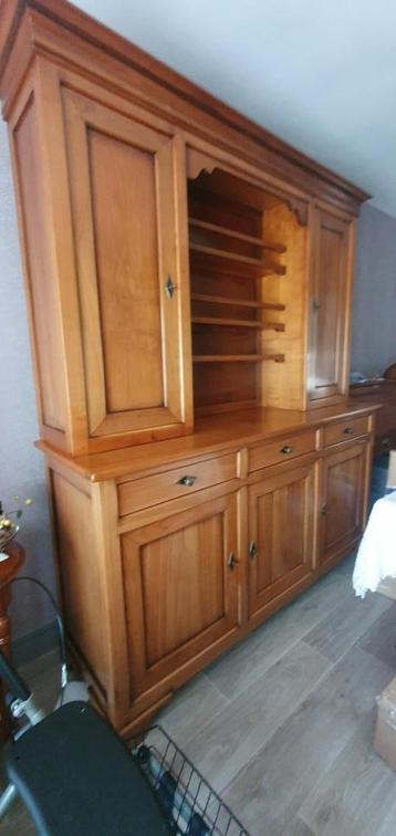 6 stoelen + 1 tafel + 1 Louis Philipp cherry dressoir, Ophalen, Gebruikt, Louis Philippe, 4 tot 6 stoelen