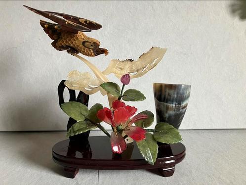 Jade, décoration en verre vintage représentant des oiseaux, Maison & Meubles, Accessoires pour la Maison | Autre, Utilisé, Enlèvement ou Envoi