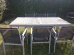 Tuintafel en 6 stoelen, Tuin en Terras, Ophalen, Gebruikt
