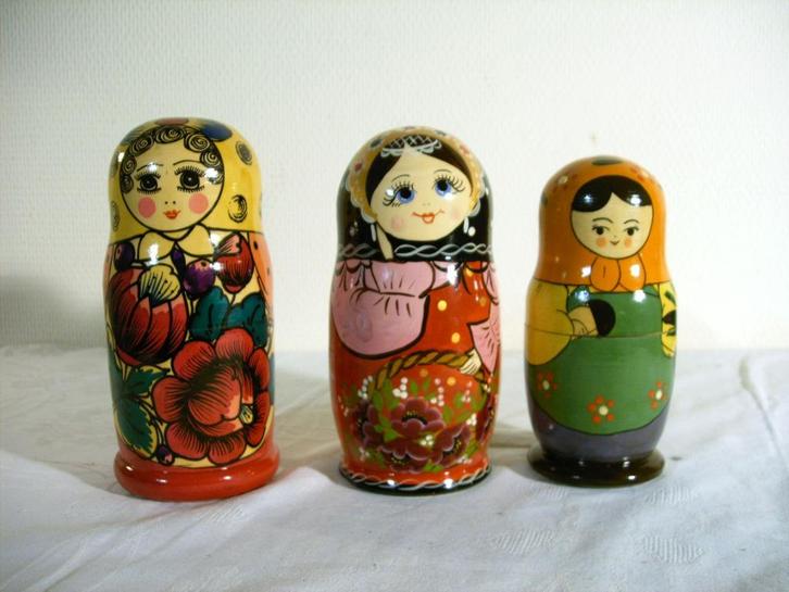 3 matroesjka's, Verzamelen, Poppetjes en Figuurtjes, Zo goed als nieuw, Ophalen of Verzenden