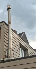Schouw pijp dubbel wandig drie stuks met voet en hoed, Doe-het-zelf en Bouw, Ophalen, Zo goed als nieuw