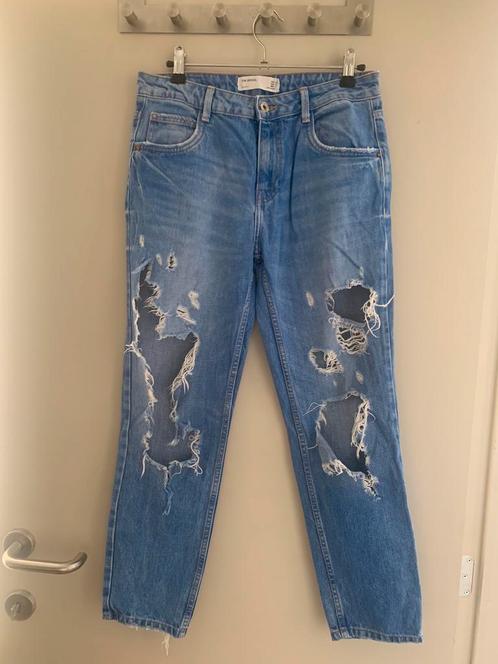 Gescheurde jeans zara, Kleding | Dames, Spijkerbroeken en Jeans, Zo goed als nieuw, W27 (confectie 34) of kleiner, Blauw, Ophalen of Verzenden