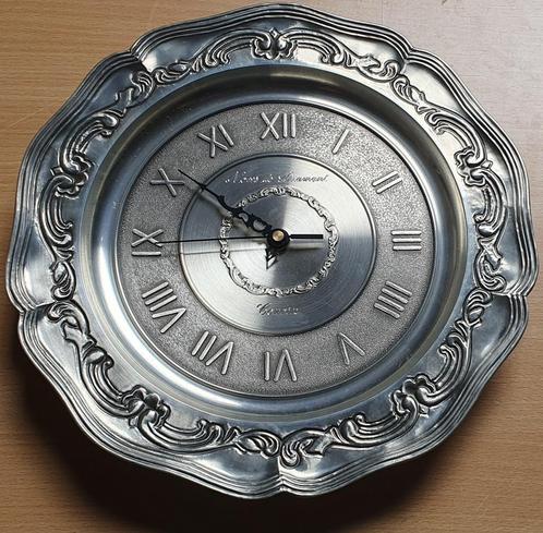 Horloge en étain Noces de Diamant - Couvin, Antiek en Kunst, Antiek | Klokken, Ophalen of Verzenden