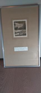 Gesigneerde gelimiteerde ets ingelijst met gedicht, Antiek en Kunst, Kunst | Etsen en Gravures, Ophalen of Verzenden