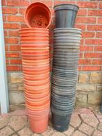 Heel zware grote bloempotten 19 x 17,5 cm harde plastiek, Ophalen, Kunststof, Rond, Tuin