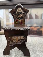 Ge sculpteerde kinder bankje massief hout, Ophalen, Zo goed als nieuw, Hout