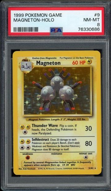 Micro-ondes Holo PSA 8 - 9/102 - Set de base 1999, Envoi, Comme neuf, Cartes en vrac, Foil