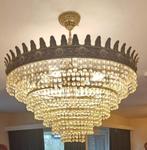 kristallen luster met limoges en brons, Antiek en Kunst, Ophalen