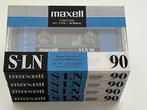 Maxell S-LN 90 Cassetbandjes (4 stuks) Nieuw!, Ophalen of Verzenden, Nieuw in verpakking, 2 t/m 25 bandjes, Onbespeeld