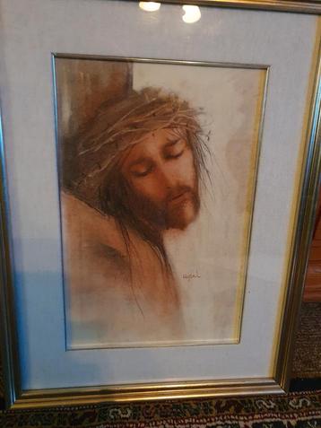 Mooie pastel Jezus aam kruis. beschikbaar voor biedingen